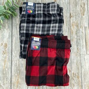 Men’s Fruit of The Loom Comfy Cozy Lounge Fleece Pajama Pants 2-Pack Size L